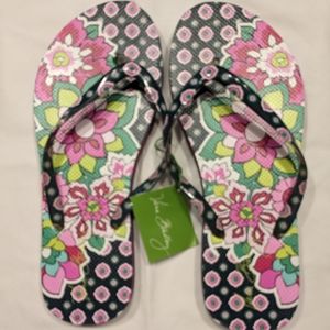 Vera Bradley Flip Flops Petal Paisley Medium NWT